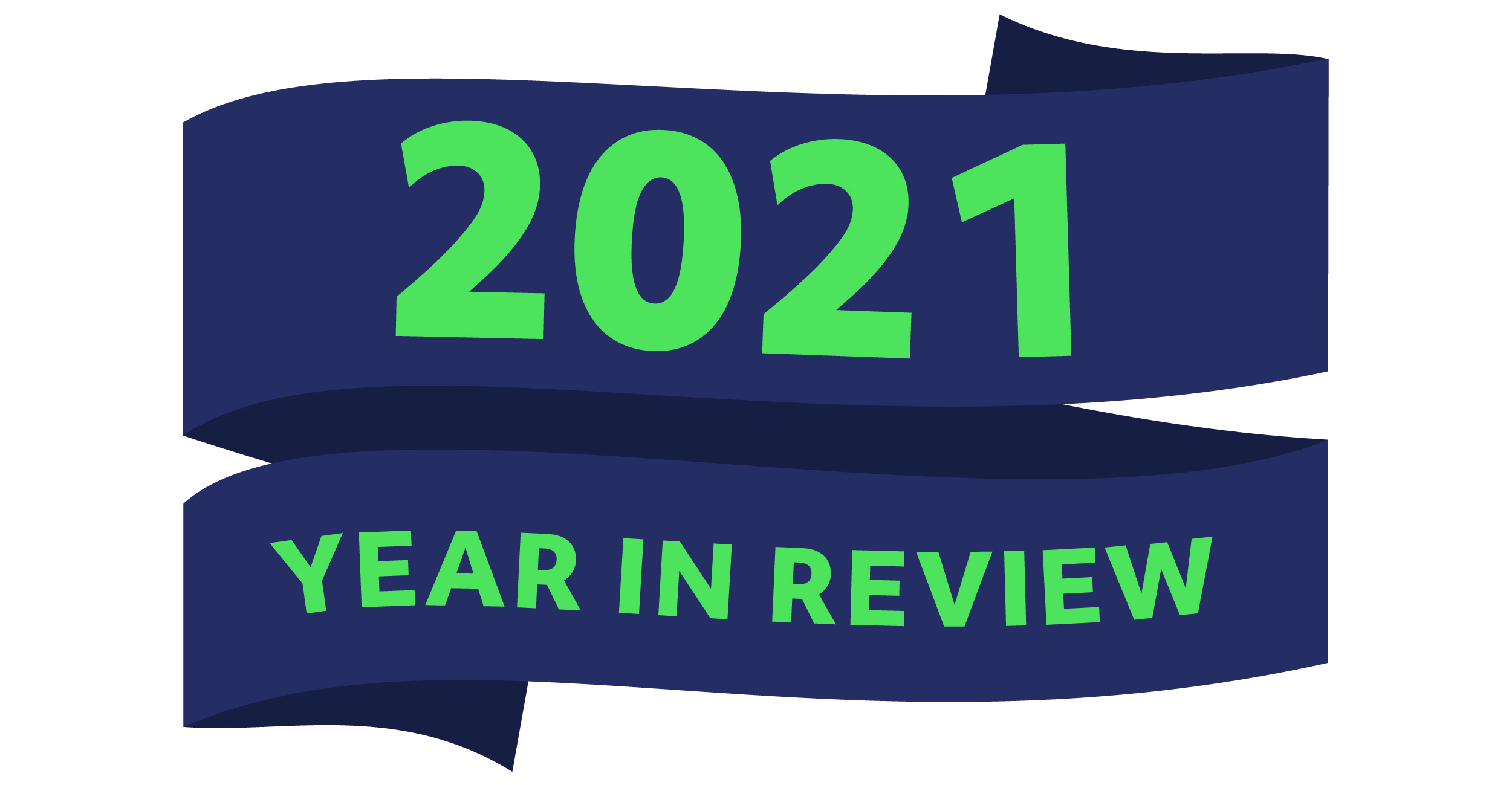 2021 Year in Review_Banner Design 2021 Year in Review in ribbon banner style.